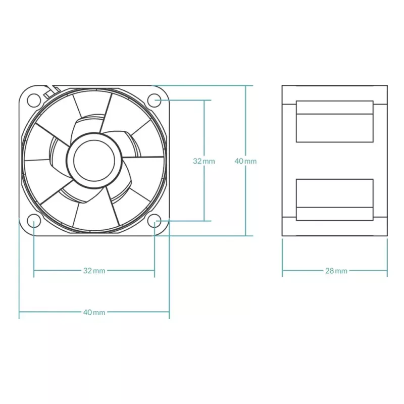 Ventilador ARCTIC S4028-6K 40 mm 250-6000 RPM Rodamiento fluido dinámico