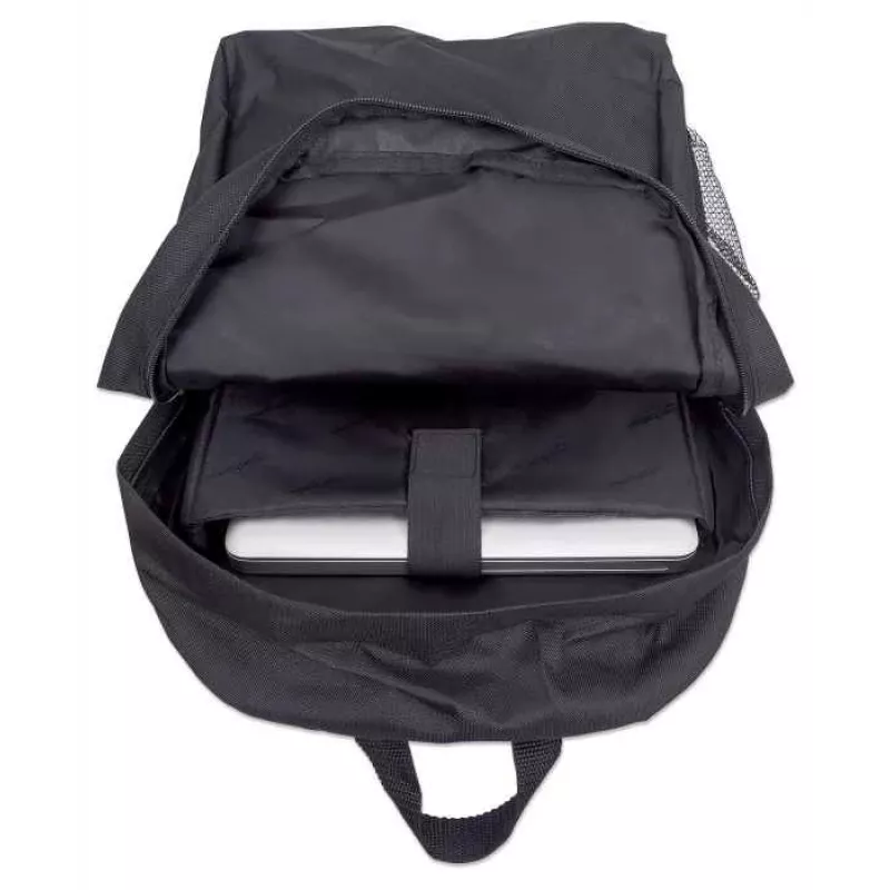 Mochila Manhattan Knappack 15,6 inch, negra, ECONÓMICA, ligera, compartimento interno para portátil, bolsillo para accesorios, correas de hombro acolchadas y ajustables, portabotellas, tres años de garantía