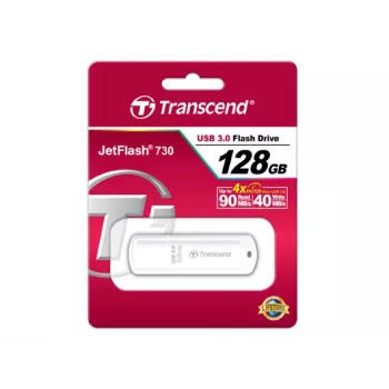 TRANSCEND JetFlash 730 - 128GB USB - USB 3.0 - Blanco