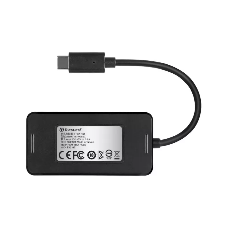 TRANSCEND USB Hub2c Type-C Hub 4 puertos