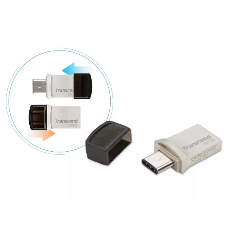 TRANSCEND JetFlash 890 - 256GB USB - USB 3.1 / Type-C