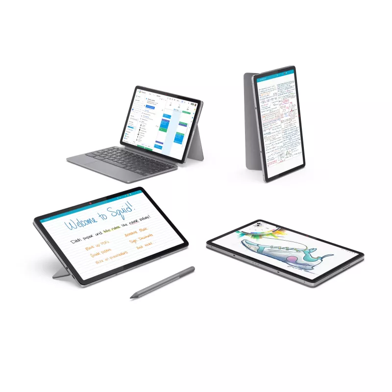 Lenovo Chromebook Duet 11M889 Chromebook 2 en 1 desmontable, MediaTek Kompanio 838, 27,8 cm (10,9 pulgadas) pantalla táctil WUXGA, 8 GB LPDDR4x-SDRAM, 128 GB eMMC, ChromeOS, teclado alemán, gris