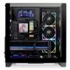 Thermaltake View 390 Air caja de PC midi torre, ATX, ARGB, cristal templado, fuente PS2, HDD de 3,5 pulgadas, SSD de 2,5 pulgadas, ventiladores frontales de hasta 200 mm, negra