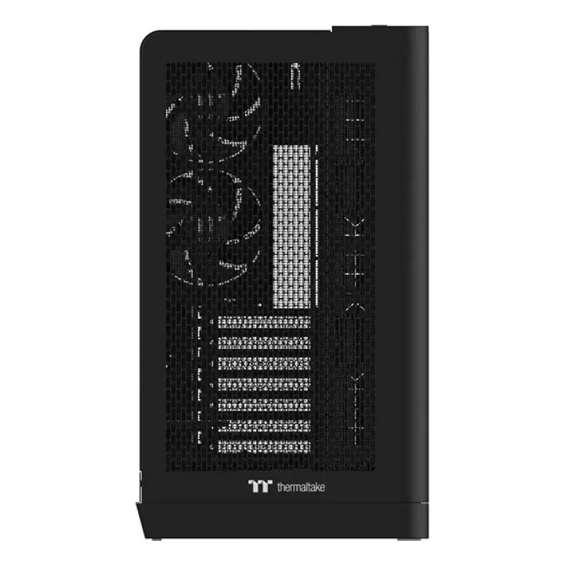 Thermaltake View 390 Air caja de PC midi torre, ATX, ARGB, cristal templado, fuente PS2, HDD de 3,5 pulgadas, SSD de 2,5 pulgadas, ventiladores frontales de hasta 200 mm, negra