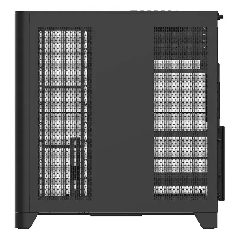 Thermaltake View 390 Air caja de PC midi torre, ATX, ARGB, cristal templado, fuente PS2, HDD de 3,5 pulgadas, SSD de 2,5 pulgadas, ventiladores frontales de hasta 200 mm, negra