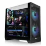 Thermaltake View 390 Air caja de PC midi torre, ATX, ARGB, cristal templado, fuente PS2, HDD de 3,5 pulgadas, SSD de 2,5 pulgadas, ventiladores frontales de hasta 200 mm, negra