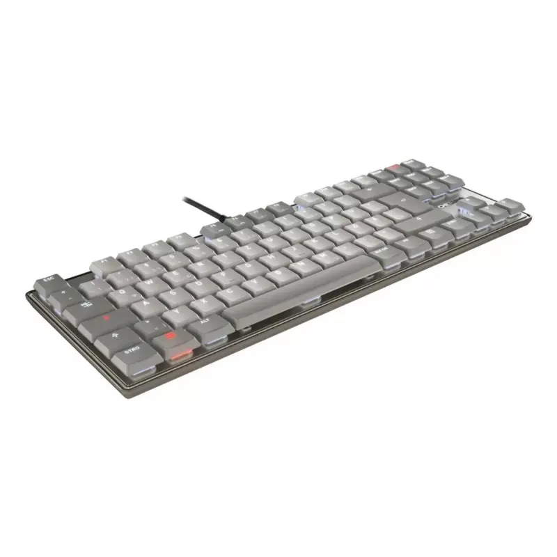 Cherry KC 500 MX LP TKL teclado mecánico, 80 %, interruptores Cherry MX Low Profile 2.0 Ivory, retroiluminación blanca, QWERTZ alemán, USB con cable, gris