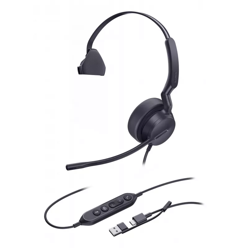 Yealink UH42 Mono Teams auricular USB-C/A, con cable, llamadas/música, 20 - 20000 Hz, 116 g, auricular, negro