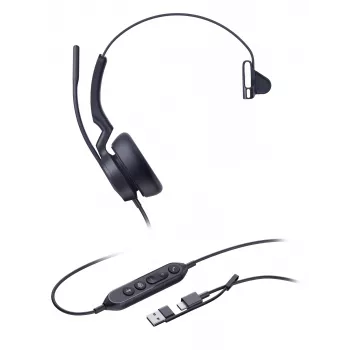 Yealink UH46 Mono Teams auricular USB-C/A, con cable, 20 - 20000 Hz, oficina/call center, 127 g, auricular, negro