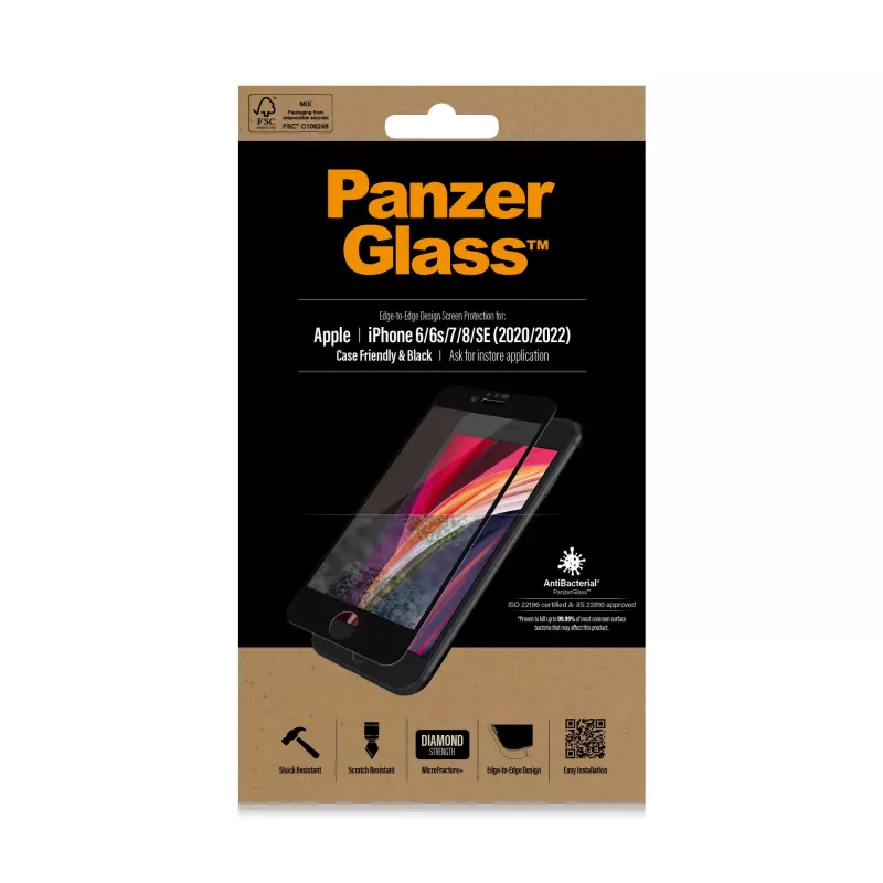 PanzerGlass® protector de pantalla iPhone 8 | 7 | 6s | 6 | SE (2020/2022) | Edge-to-Edge