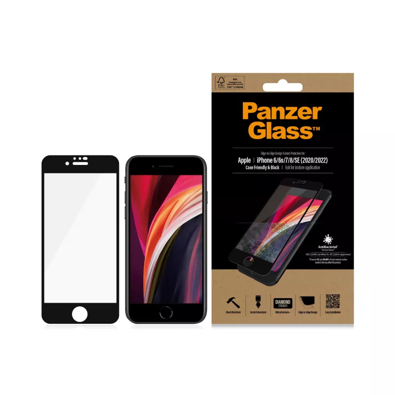 PanzerGlass® protector de pantalla iPhone 8 | 7 | 6s | 6 | SE (2020/2022) | Edge-to-Edge