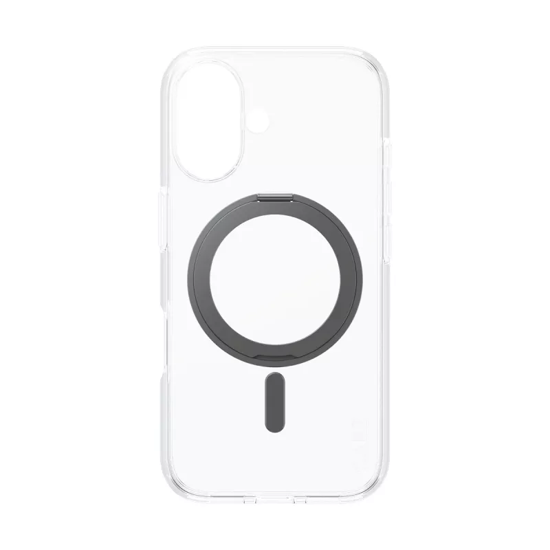 PanzerGlass CARE™ by ® funda transparente con soporte negro y MagSafe iPhone 16