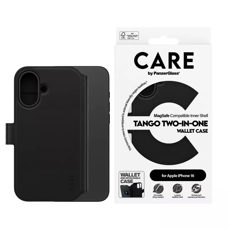 PanzerGlass CARE™ by ® Tango funda cartera 2 en 1 con MagSafe iPhone 16