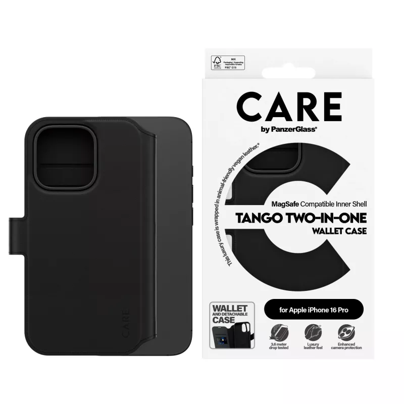 PanzerGlass CARE™ by ® Tango funda cartera 2 en 1 con MagSafe iPhone 16 Pro