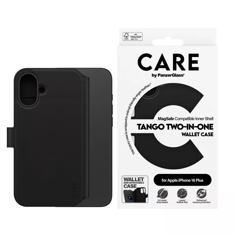 PanzerGlass CARE™ by ® Tango funda cartera 2 en 1 con MagSafe iPhone 16 Plus