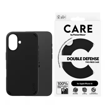 PanzerGlass CARE™ by ® Double Defense funda negra iPhone 16, funda, Apple, Apple - iPhone 16, negro