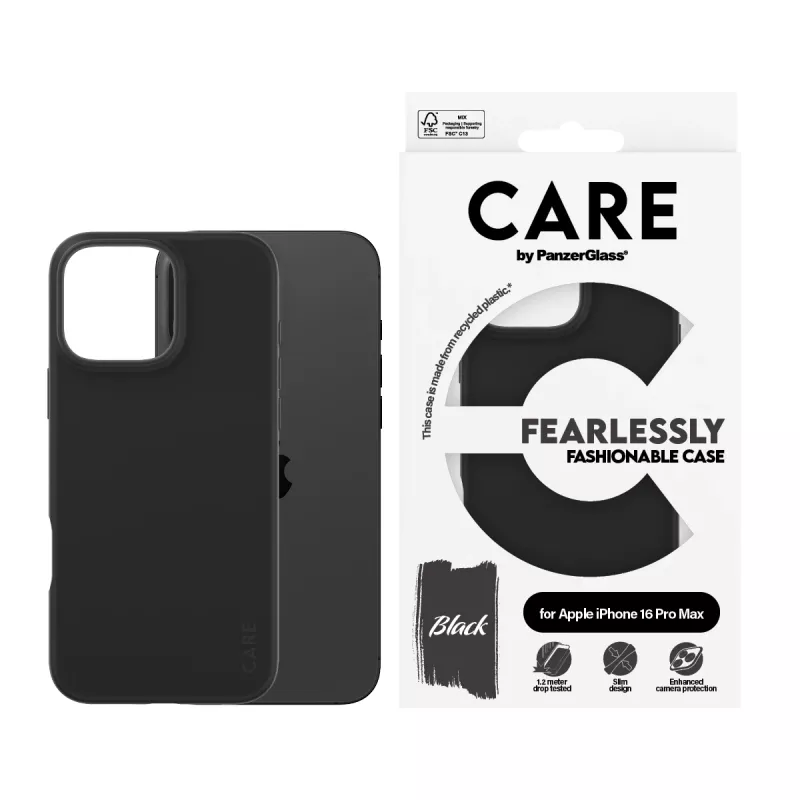 PanzerGlass CARE™ by ® funda negra iPhone 16 Pro Max