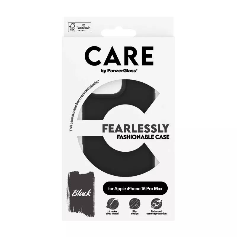 PanzerGlass CARE™ by ® funda negra iPhone 16 Pro Max