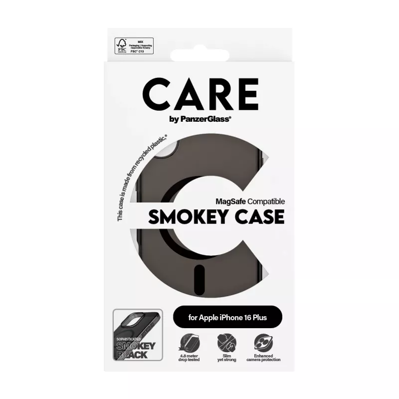 PanzerGlass CARE™ by ® Urban Combat funda Smokey con MagSafe negro iPhone 16 Plus