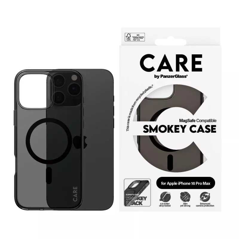 PanzerGlass CARE™ by ® Urban Combat funda Smokey con MagSafe negro iPhone 16 Pro Max