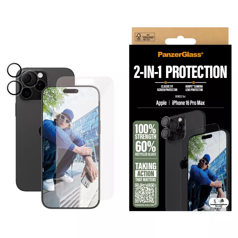 PanzerGlass pack 2 en 1 iPhone 16 Pro Max B2876+1286
