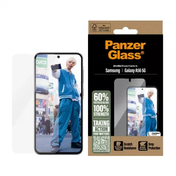 PanzerGlass® protector de pantalla Samsung Galaxy A56 5G | Ultra-Wide Fit con EasyAligner