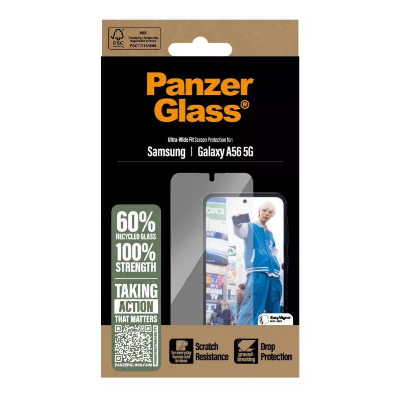 PanzerGlass® protector de pantalla Samsung Galaxy A56 5G | Ultra-Wide Fit con EasyAligner