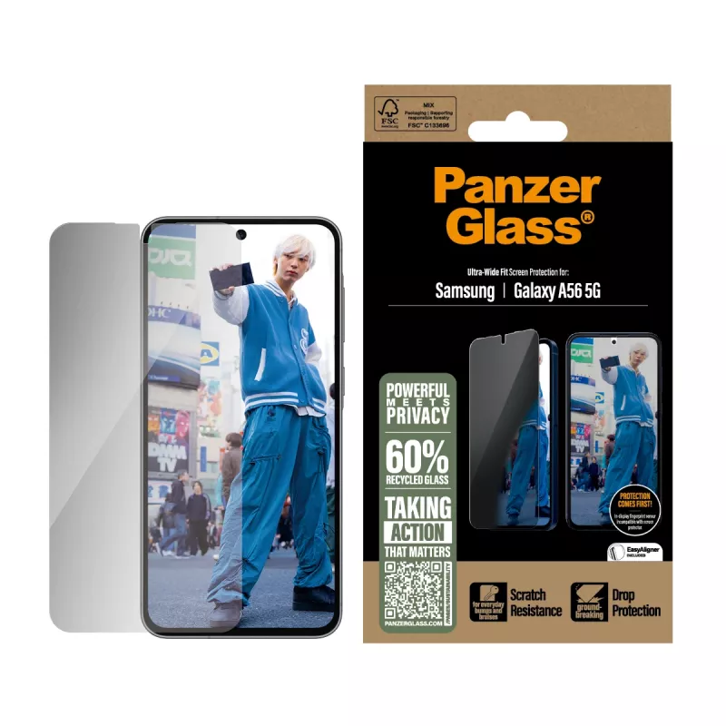 PanzerGlass® protector de pantalla con privacidad Samsung Galaxy A56 5G | Ultra-Wide Fit