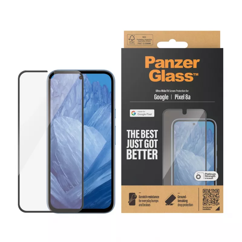 PanzerGlass® lámina protectora de pantalla Google Pixel 8a | Ultra-Wide Fit