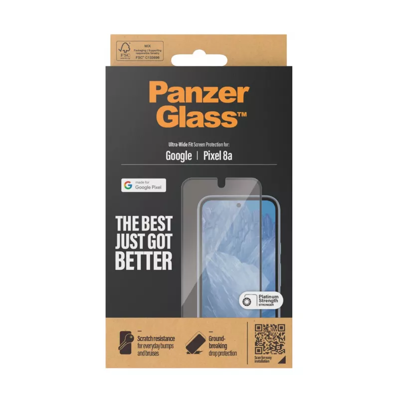 PanzerGlass® lámina protectora de pantalla Google Pixel 8a | Ultra-Wide Fit