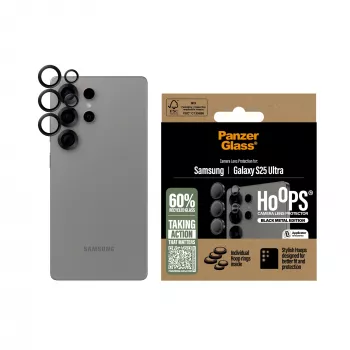 PanzerGlass ® Hoops® protector de lente de cámara negro Samsung Galaxy S25 Ultra