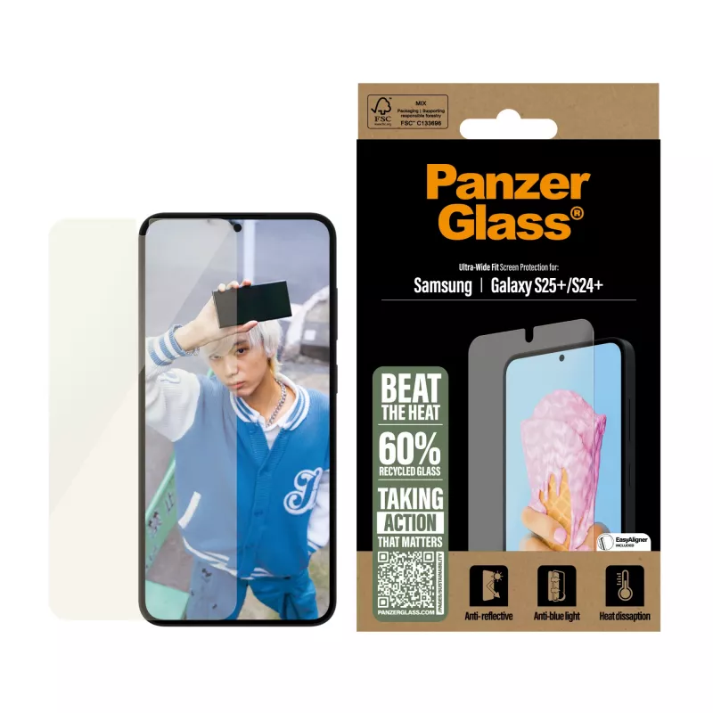 PanzerGlass ® protector de pantalla All-in-One Samsung Galaxy S25+ | S24+ | Ultra Wide Fit