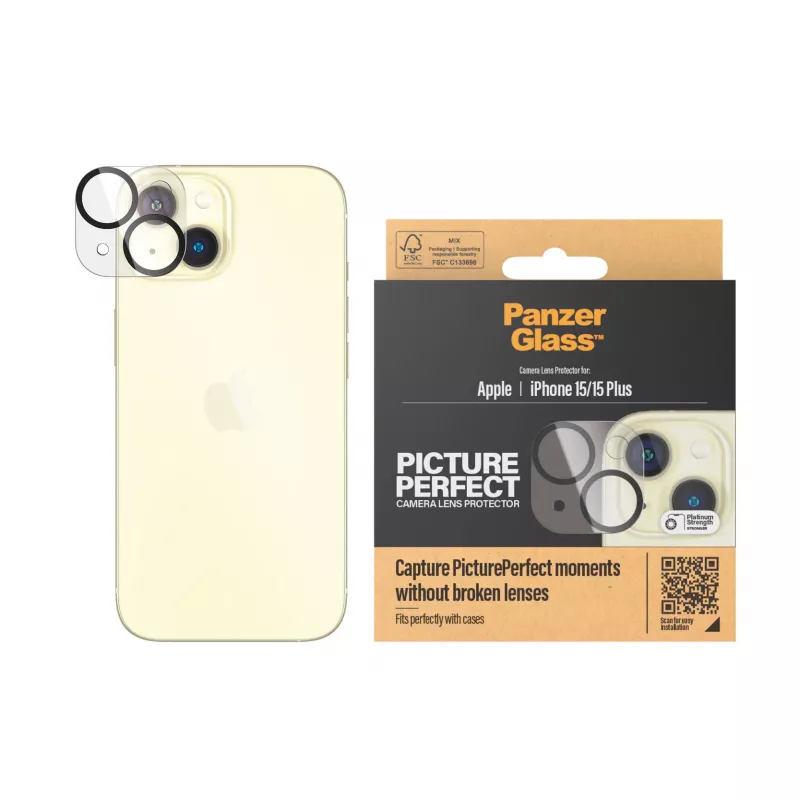 PanzerGlass ® PicturePerfect protector de lente de cámara iPhone 15 | 15 Plus