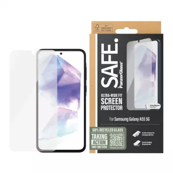 PanzerGlass SAFE. by ® protector de pantalla Samsung Galaxy A55 5G | Ultra-Wide Fit con EasyAligner