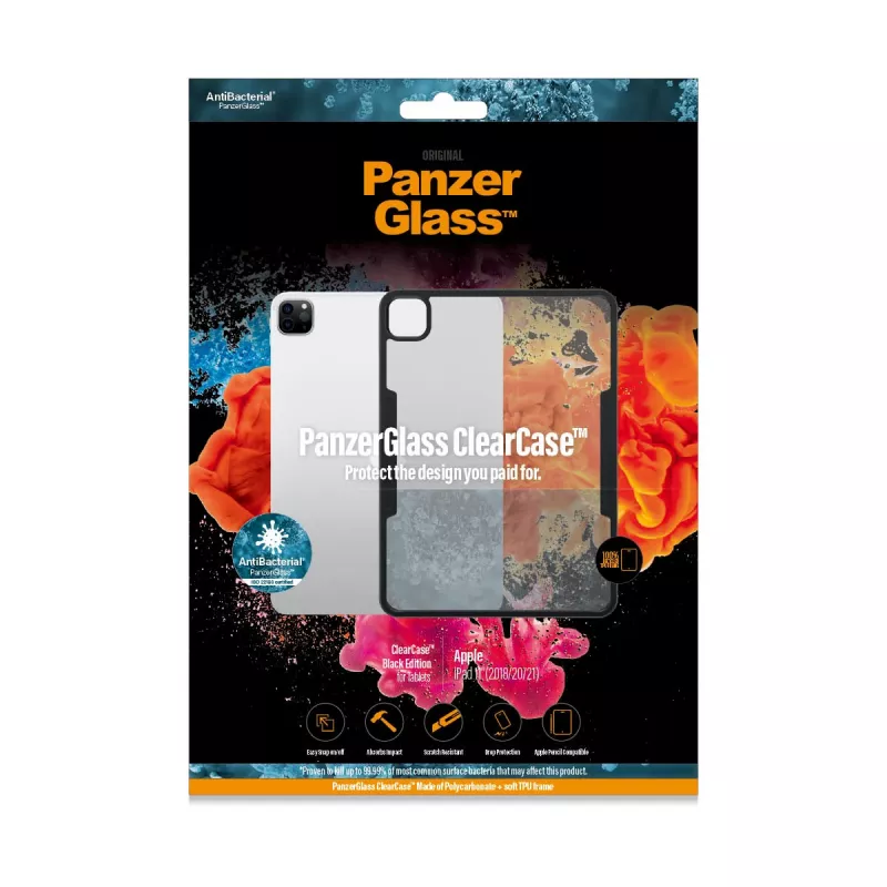 PanzerGlass ® ClearCase™ iPad Pro 11″ (2018, 2020-2022), funda, Apple, Apple - iPad Pro 11″, 27,9 cm (11 pulgadas), negro