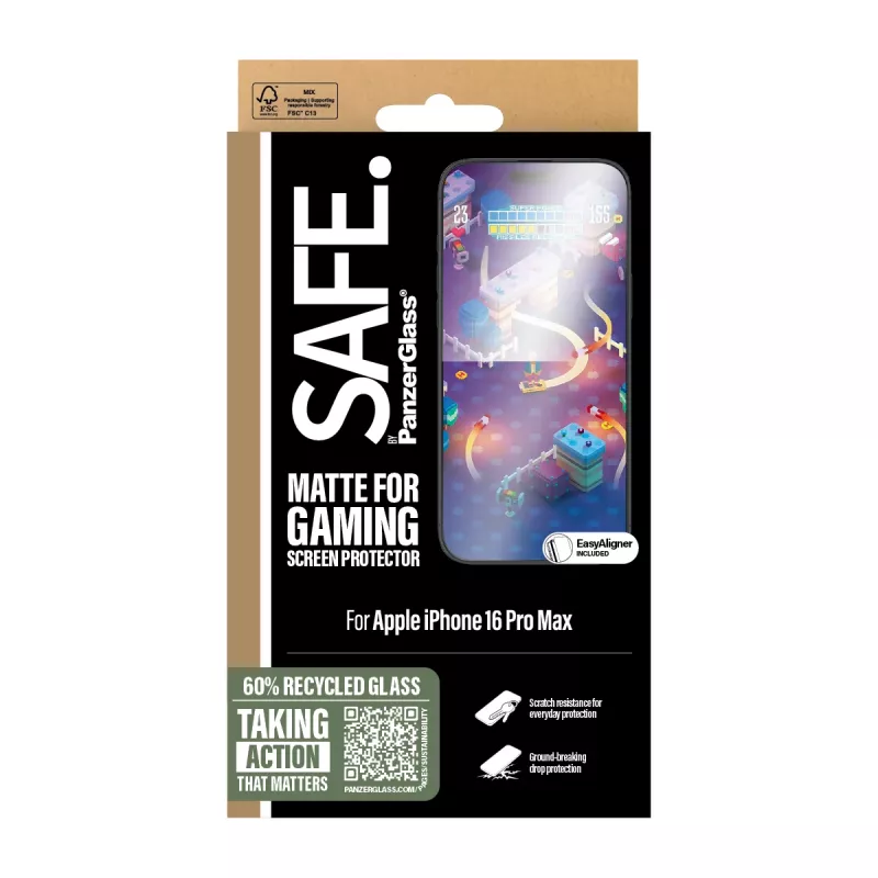 PanzerGlass SAFE. by ® Gaming protector de pantalla iPhone 16 Pro Max | Ultra‑Wide Fit