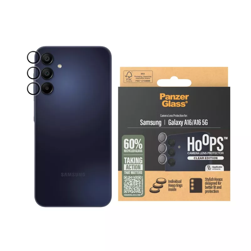 PanzerGlass ® Hoops® protector de lente de cámara transparente Samsung Galaxy A16 | A16 5G