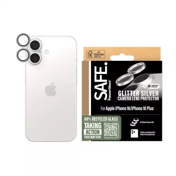 Protector de objetivo de cámara PanzerGlass SAFE. by Glitter Silver iPhone '24 6,1 pulgadas | 6,7 pulgadas