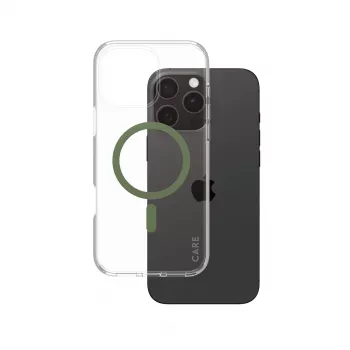 PanzerGlass CARE™ by ® Urban Combat funda transparente con MagSafe verde para iPhone 16 Pro Max