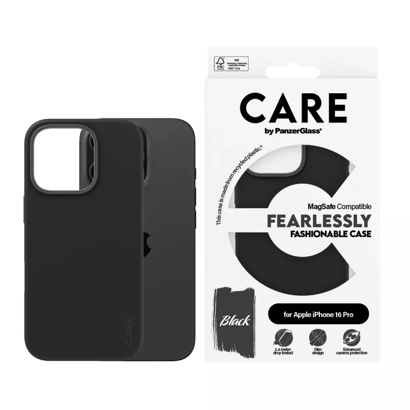 PanzerGlass CARE™ by ® funda negra con MagSafe iPhone 16 Pro