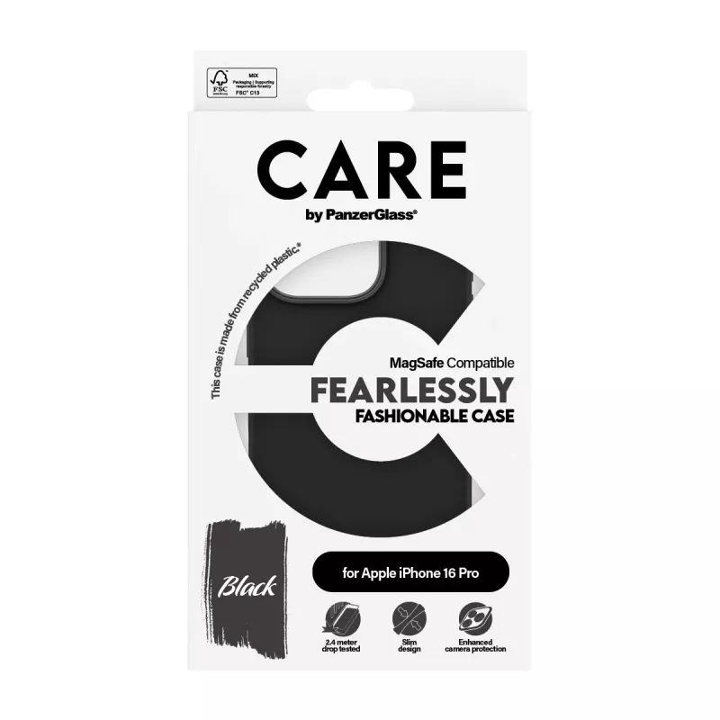 PanzerGlass CARE™ by ® funda negra con MagSafe iPhone 16 Pro