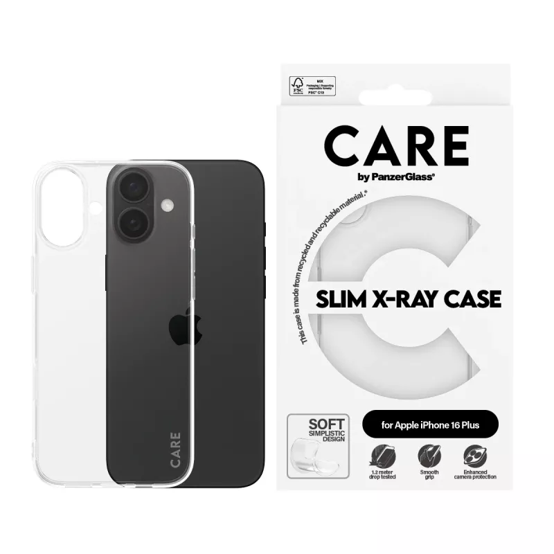PanzerGlass CARE™ by ® X-Ray funda iPhone 16 Plus, funda, Apple, Apple - iPhone 16 Plus, transparente
