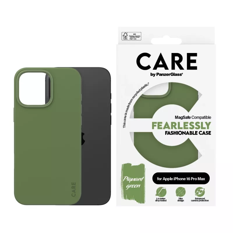 PanzerGlass CARE™ by ® funda verde con MagSafe iPhone 16 Pro Max