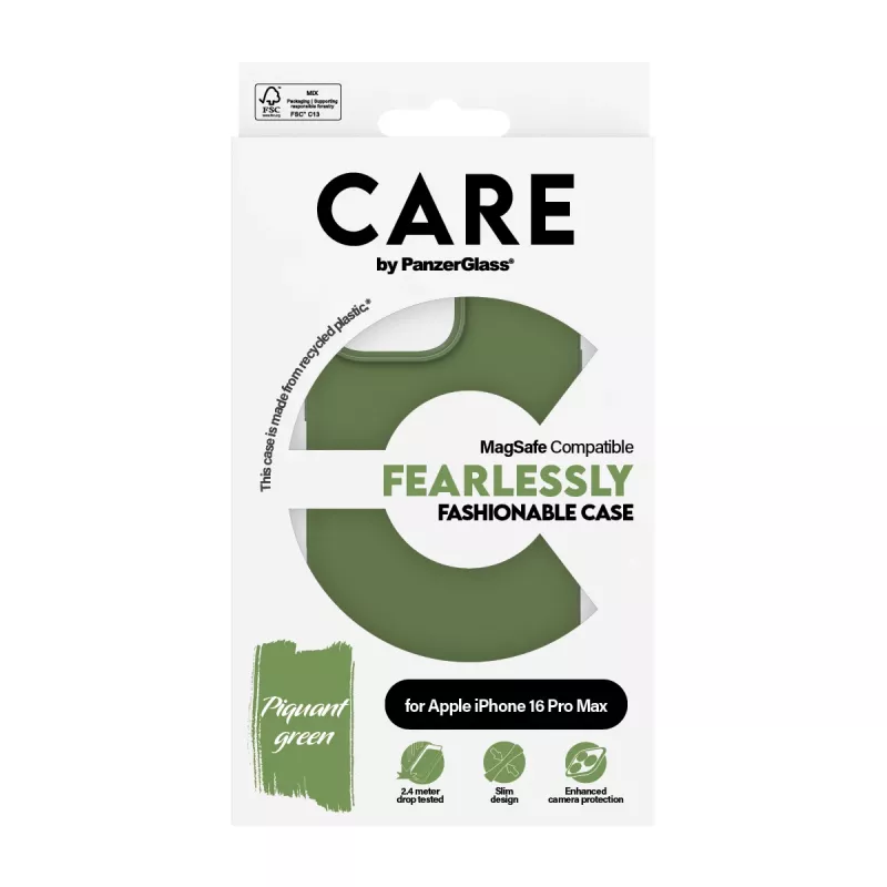 PanzerGlass CARE™ by ® funda verde con MagSafe iPhone 16 Pro Max