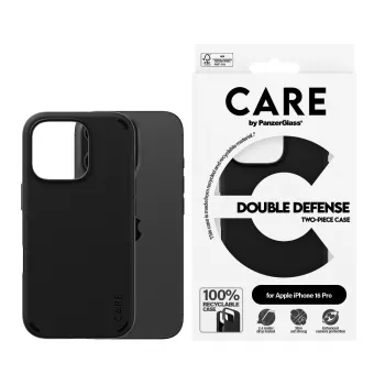 PanzerGlass CARE™ by ® Double Defense funda negra iPhone 16 Pro