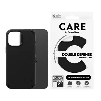 Funda PanzerGlass CARE by ® Feature Case Double Defense negra iPhone '24 6.9 inch Pro