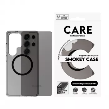 PanzerGlass CARE™ by ® Urban Combat funda Smokey con negro compatible con Qi Samsung Galaxy S25 Ultra
