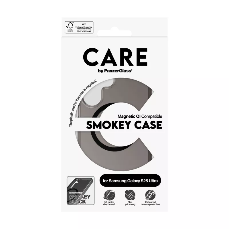 PanzerGlass CARE™ by ® Urban Combat funda Smokey con negro compatible con Qi Samsung Galaxy S25 Ultra