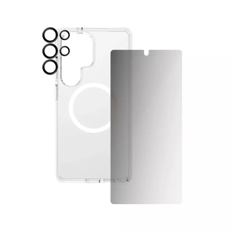 PanzerGlass CARE by ® Flagship pack 3 en 1 privacidad Samsung Galaxy S25 Ultra resistente a arañazos resistente a golpes