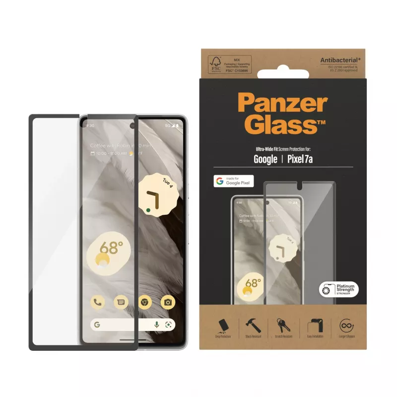 PanzerGlass® protector de pantalla Google Pixel 7a | Ultra Wide Fit